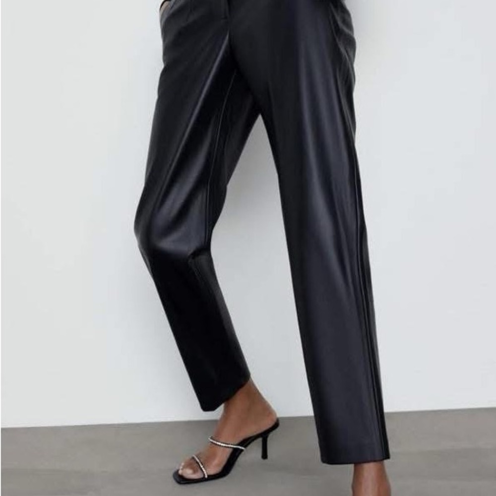 Zara High Waisted Leather Pants